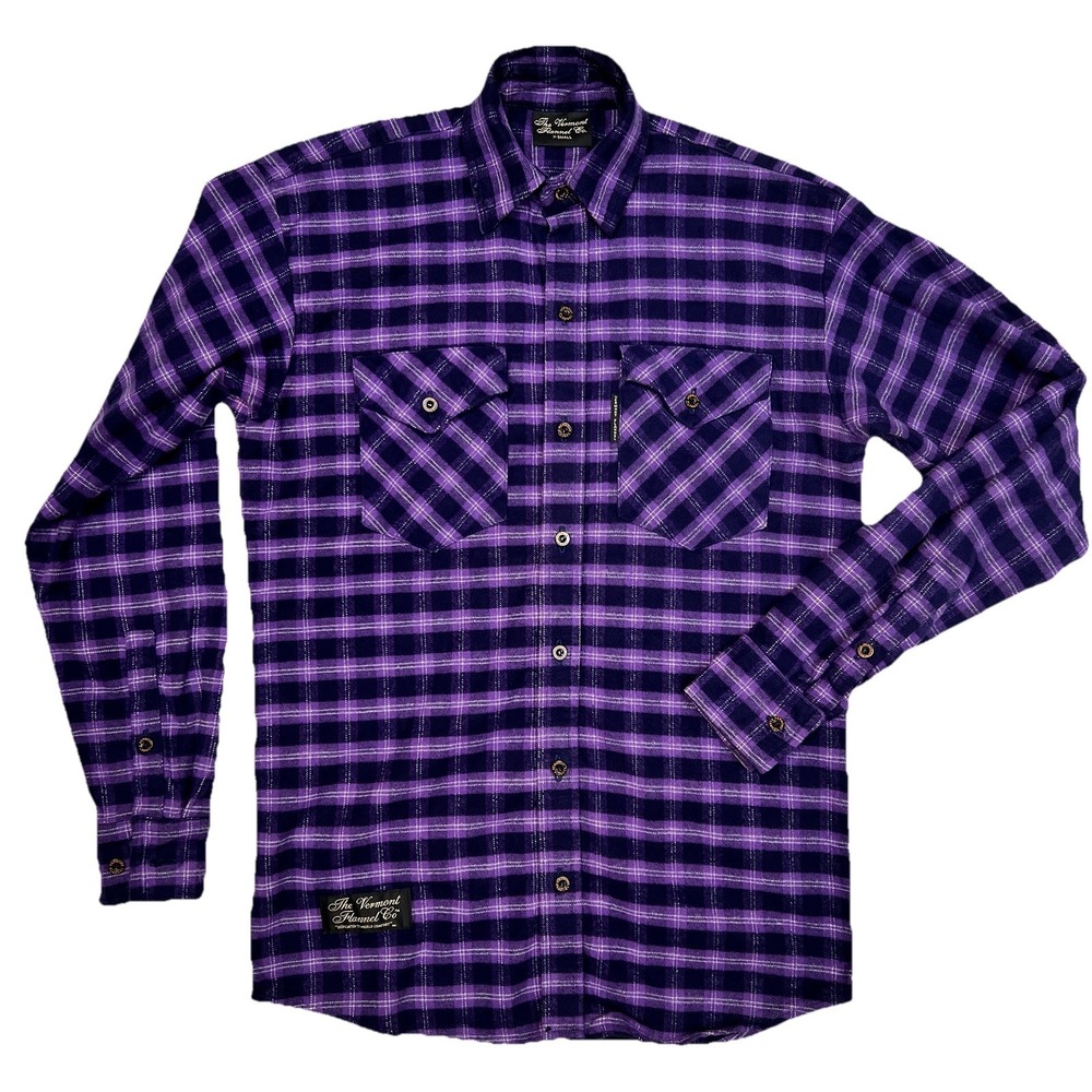 Vermont Flannel Co Shirt Womens XSmall Purple Plaid Flannel Made In USA Casual